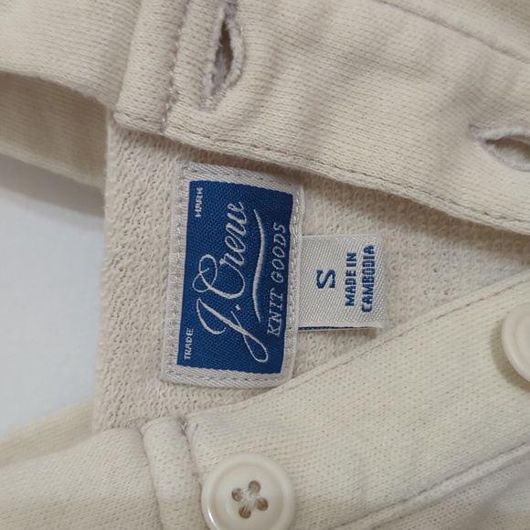 J. Crew Hoodie Sweatshirt (Off-White/Natural) 100% Cotton - Picture 7 of 9